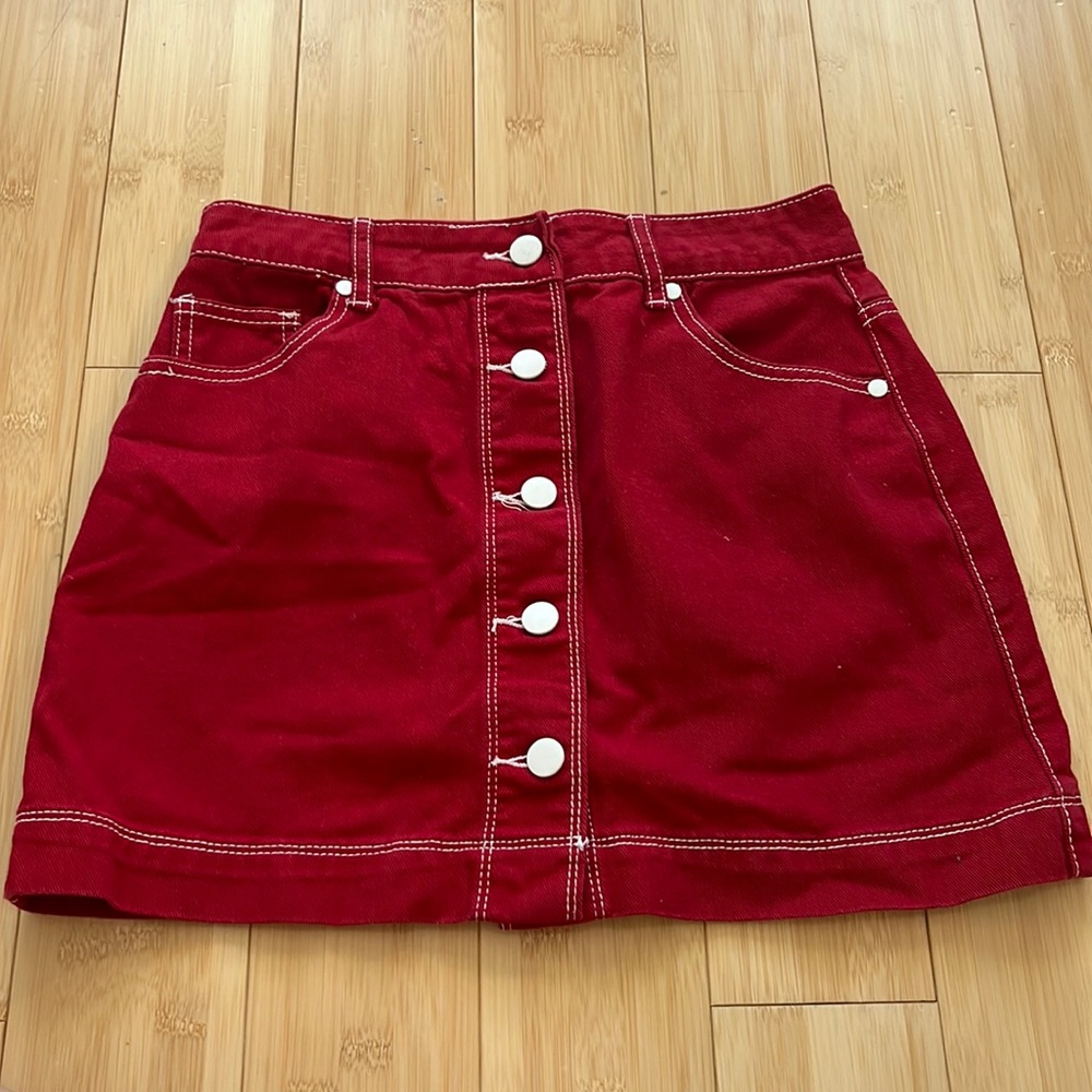 Forever 21 Red Retro A-Line Skirt